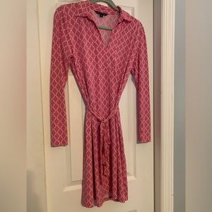 Brooks Brothers pink dress with tie waist size S
